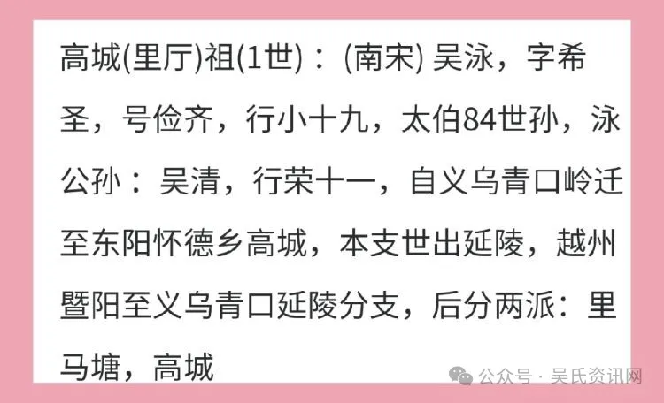 简篇-东阳高城里厅吴氏和义乌大元吴氏成功对谱 图片